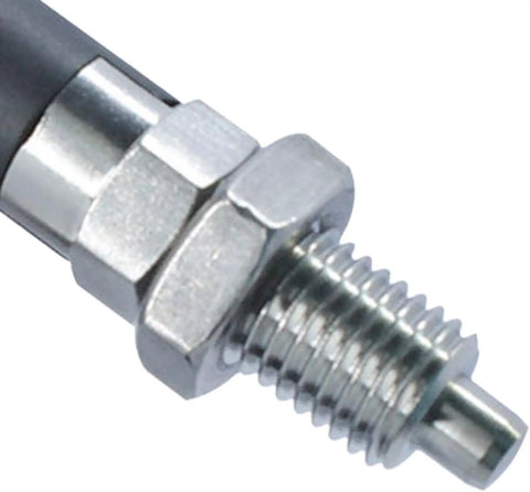 Close-up of Built Like A Tank M20 Self Locking Spring Plunger With Fine Thread Stainless Steel Indexing Pin detail.