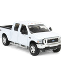 Ford F250 Super Duty 2004 Diecast Crew Cab Pickup Truck White 1 64 Scale Display Model With Rubber Tires And Metal Chassis