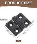 Mini Folding Hinges for Small Cabinets and Wooden Boxes 4 Pack Zinc Alloy 180 Degree Black Uxcell 43mm by 58mm