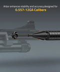 Rechargeable Green Laser Bore Sight Kit With 32 Adapters for 0.557-12 GA Calibers showing enhanced stability and accuracy.