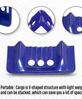 Image of the 20 Pack 4x4x10 Blue Corner Protector V Shaped Edge Guards for Flatbed, showcasing V-shaped structure and blue color.
