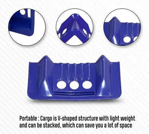 Image of the 20 Pack 4x4x10 Blue Corner Protector V Shaped Edge Guards for Flatbed, showcasing V-shaped structure and blue color.