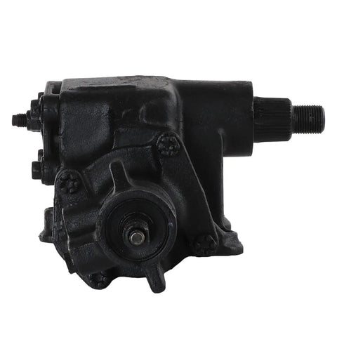 Heavy Duty Power Steering Gearbox Drop In Swap For Ford Excursion F250 F350 F450 featuring reverse rotation design and 36 spline shaft.