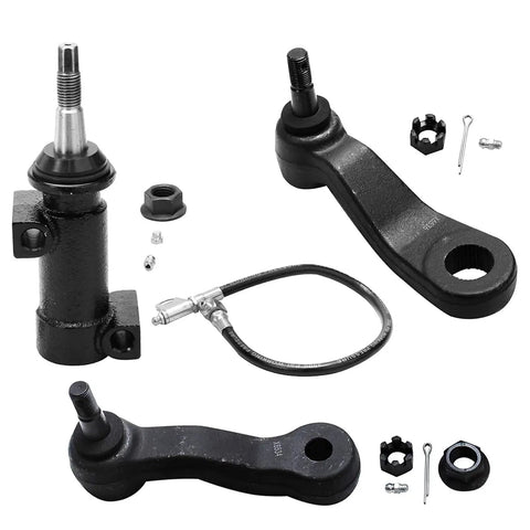 Drop In Ready Front End Kit For 1999 2006 GMC Chevy Silverado Sierra 1500 Includes 2 Front Upper Control Arms With Ball Joints 2 Front Sway Bars 4 Front Outer And Inner Tie Rods 1 Pitman Arm 1 Front Steering Idler Arm And 1 Idler Bracket Pivot, black steel steering parts