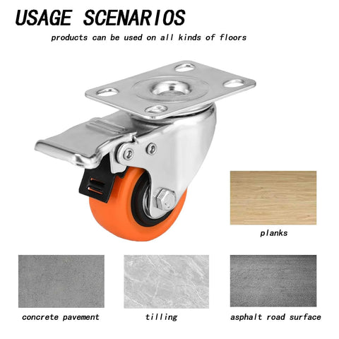 Two Inch Caster Wheels Set Of Four With Locking Swivel Casters Heavy Duty Load Capacity Up To 600 Lbs for versatile floor use