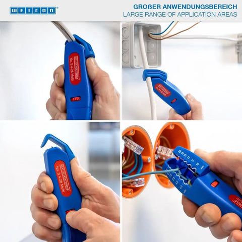 Cable Stripper No S 4 To 28 Multi With Integrated Stripping Function And Adjustable Cutting Depth For Round Cables 4 To 28 mm Diameter High Safety Easy Grip Tool For Precise Smooth Stripping