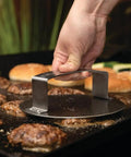 Smash Burger Press For Griddle And Grill Juicy Inside Crispy Outside Patties In Seconds Meat And Veggie Patty Maker in use