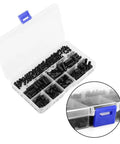 250 Piece Nylon PA66 M2 And M3 Hex Column Standoff Spacer Kit With Male And Female Hardware For DIY Electronics And Nerd Builds Includes Nuts And Screws Four Assorted Sets For Versatile Projects And Efficient Heat Dissipation. Black nylon standoff spacer kit in organizer box