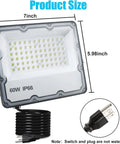 Product size details of Two Pack 100W LED Outdoor Flood Lights Heavy Duty Security Floodlights IP66 Weatherproof with cable and plug