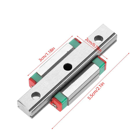 Top view of 9mm Miniature Linear Rail With Bearing Steel Block For Mini Rail Systems Ball Retainer Design Lubrication System And 4 Point Load