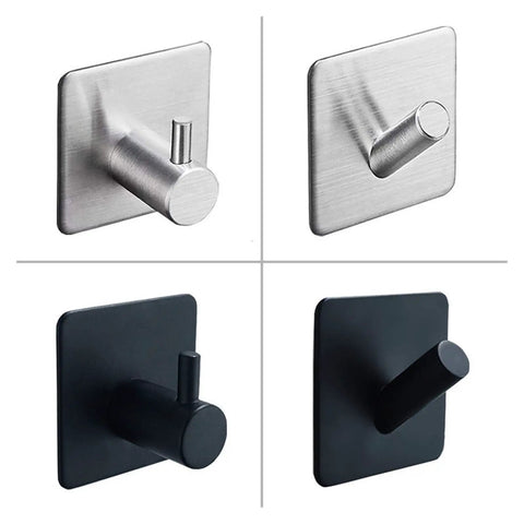 Heavy Duty Double Robe Hook Wall Mount Coat Rack For Bathroom And Kitchen Rustproof Stainless Steel Hanging Organizer No Sweat Space Saving Top Shelf Style Keeps Your Gear Looking Sharp, featuring different hook designs.