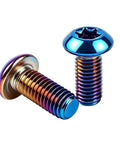 M5 X 10mm 10 Pack Torx T25 Head Screws 304 Stainless Steel Bolts Burnt Blue Titanium Coated Fasteners shown from an angle.