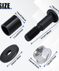 Two-piece tailgate striker bolt set with nuts; black metal bolt, sleeve, and washer for Chevy Avalanche/GMC Sierra 2002–2013
