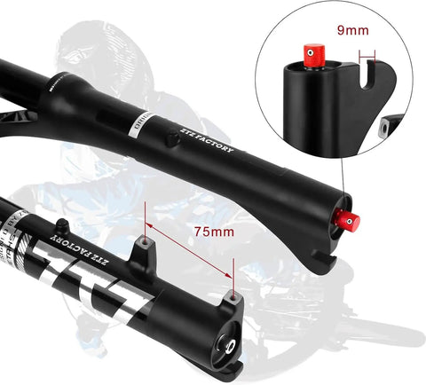 26 Inch Fat Tire Front Fork With Air Suspension For Mountain Bikes, 180mm Travel, 135mm Hub, detailed view of locking mechanism