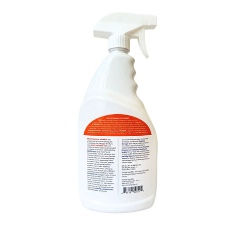 Back view of All Natural D Limonene Go To Pest Control Spray With Orange Peel Oil 32oz bottle with label details visible.