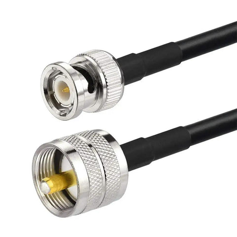 UHF PL259 To BNC Male Coax Cable 3 Foot RG58 50 Ohm Pigtail For CB Radio Ham Amateur Radio SWR Meter Flexible Shielded Brass Nickel Plated Connectors
