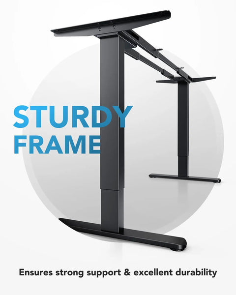 Electric Standing Desk Frame With Dual Motors 265 Lb Load Thick Automotive Grade Steel T Shaped Legs