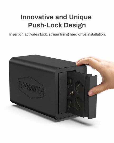 Rock Solid Hybrid Nvme Sata Enclosure Hosting Two Hard Drives Plus Three M2 Solid State Drives For A Massive Sixty Eight Terabytes Of Raw Flex Storage With No Brainer Plug And Play Setup, featuring push-lock design for easy installation.