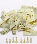 Heavy Duty 40 Pack L Corner Brackets Gold 1.5 Inch Steel Decorative Mounting Braces For Picture Frames And Furniture Reinforcement Tough As Nails Super Sturdy Rust Proof Diy Woodworking Supports with screws.