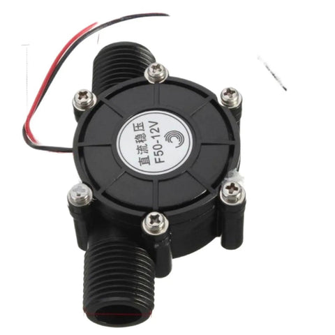Rugged Portable Hydraulic Automatic Welding Generator With Micro V Flow Water Turbine For On The Go DIY Power Manual Start 12V Hydroelectric Power For Bikes And Small Projects Black F50 Model close-up view