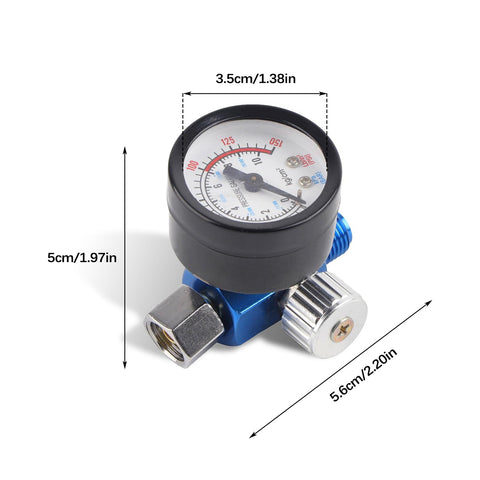 One Quarter Inch Spray Paint Gun Air Pressure Regulator With Pressure Gauge And Adjustable Regulating Valve for precise air control