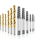 14 Piece Heavy Duty Screw Extractor Set With Left Hand Drill Bits displayed arranged on white background