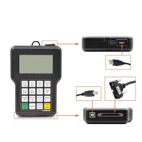 3 Axis CNC Wireless Controller For Routers And Engravers, A11E Motion Control Board front view with ports and connectors