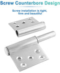 Tough As Nails 5 Inch Heavy Duty Lift Off Hinges, 304 Stainless Steel Detachable Cabinet And Window Door Mounts, showing screw counterbore design.