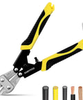 XUDYVCO 8in bolt cutters, angled view with yellow and black non-slip handles