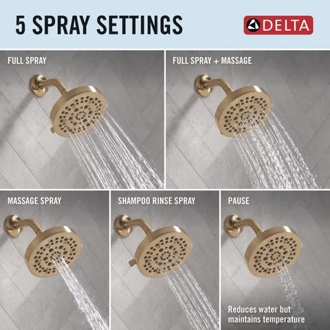 Top Shelf 5 Setting Bathtub Shower Faucet Trim Kit In Brushed Gold With Killer Full Body Spray Zero Hassle Setup Valve Sold Separately Clean New Look For Your Master Bath Upgrade