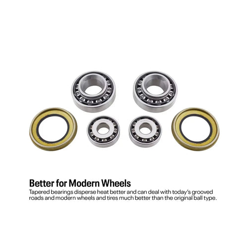 Beefed-Up Tapered Roller Wheel Bearing Conversion Kit with two inner and two outer bearings, seals for 1947-1959 Chevy GMC Trucks.