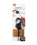 Cam Jam Aluminum XT Paracord Cord Lock With Coyote Color Small Size Durable Aluminum Quick Tie Rope Fastener Includes 10 Ft Coyote Paracord For Easy Pull Through Main Body packaging