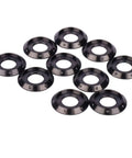 10 Pcs Titanium Flange Washers Set M5 M6 M8 M10 For Motorcycle And Car, Grade 5 6AL-4V Titanium Alloy, black