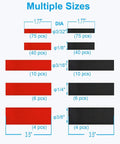 270 Piece Heat Shrink Tubing Kit With Adhesive Lined, 3 To 1 Ratio, showing black and red tubing in multiple sizes for wiring