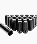 24 Pack Black XL Spline Lug Nuts M14x1.5 For 6 Lug Aftermarket Wheels With 60 Degree Conical Bulge Seat Closed End Includes 1 Socket Key