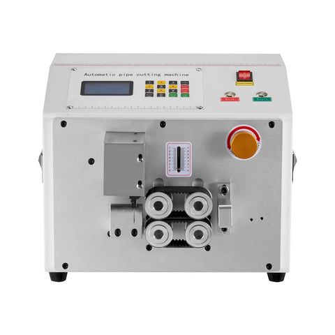 Automatic Heat Shrink Tube Cutter With Lcd Display Heavy Duty Pvc Pe Silicone Pipe Trimmer rear view with LCD and control buttons.