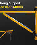 Solid Doppy Wall Mount Jib Crane Heavy Duty Hoist Bracket 180 Degree Swivel Scaffold Lifting Arm Carbon Steel for 440 lbs capacity