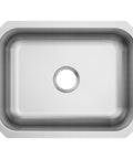 Top view of Undermount 23.5 Inch Single Bowl Stainless Steel Kitchen Sink, 20 Gauge, Noise Reducing SoundSHIELD, Durable Stainless Build