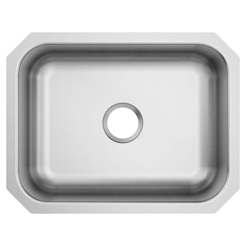 Top view of Undermount 23.5 Inch Single Bowl Stainless Steel Kitchen Sink, 20 Gauge, Noise Reducing SoundSHIELD, Durable Stainless Build