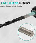 Five Eighth Inch Cobalt Drill Bit For Metal And Hardened Steel Built Tough For Pro Jobs Industrial Grade M35 Cobalt High Speed Steel With TiAlN Coating Three Flat Shank Half Inch Shank Six Inch Total Length Heat Resistant Durable Drill Bit showing three-flat shank design.