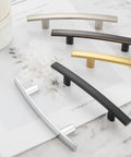 20 Pack 3 Inch Brushed Nickel Kitchen Cabinet Pulls Satin Silver Handles in various finishes displayed on a marble surface