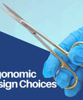 Pro Grade 5.5 Inch Straight Scissors With Gold Plated Handle And Tungsten Carbide Inserts For Precision Cutting Extra Sharp Durable And Autoclavable Crafting Shears For Arts Sewing And Fashion Projects, held in gloved hand