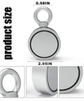 Double Sided Neodymium Magnet Fishing Kit With 1000Lbs Combined Strength And 2.95 Inch Eyebolt, product dimensions