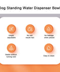 Features of Height Adjustable 680 Ml Pet Water Dispenser And Automatic Food Feeder including stability and easy cleaning.