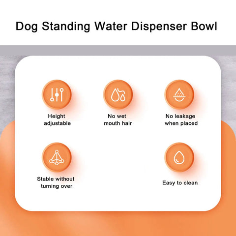 Features of Height Adjustable 680 Ml Pet Water Dispenser And Automatic Food Feeder including stability and easy cleaning.