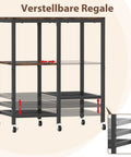 Go To Rolling Kitchen Cart With Wheels 4 Tier Baker Rack Microwave Stand And Coffee Bar Table with adjustable shelves