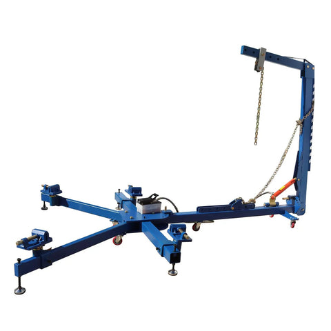 Heavy Duty Auto Body Frame Repair Machine With 7716Lb Load Capacity Car Frame Straightener And Movable Tool Cart in blue steel