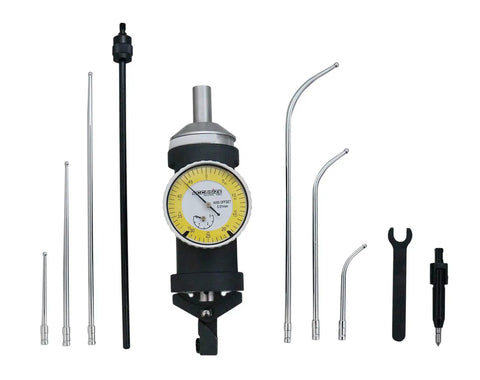 0-3 mm By 0.01 mm Graduations Metric Coaxial Dial Indicator In Fitted Box With Yellow Dial For Dead-On Workpiece Positioning On Vertical And Horizontal Machining Centers And Manual Or CNC Spindle Setup