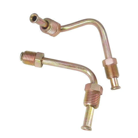 Heavy Duty Brass Brake Proportioning Valve Delivers Slick Stopping Power For Front Disc And Rear Drum Brakes Perfect For Classic Chevy Buick Rides With Zero Hassle Install, angled view of brass brake lines.