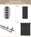 Bypass Sliding Barn Door Wave Pattern 72x84 With 5ft Hardware Kit Included Two Sets Of 36x84 Black Pre Drilled Panels Easy To Install